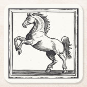Equestrian  Horse Elegant Classy Kartonnen Onderzetters (Voorkant)