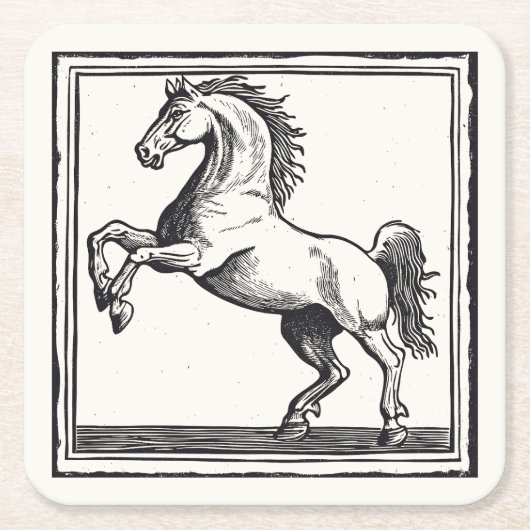 Equestrian  Horse Elegant Classy Kartonnen Onderzetters (Voorkant)