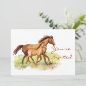 Equestrian Horse & Foal Uitnodigen Kaart (Staand voorkant)