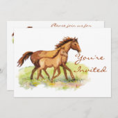 Equestrian Horse & Foal Uitnodigen Kaart (Voorkant / Achterkant)