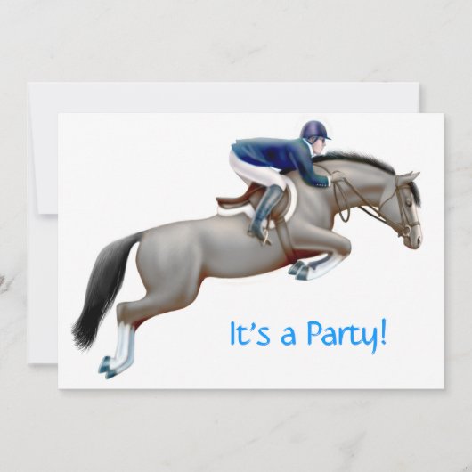 Equestrian Horse Jumper Invitation Kaart (Voorkant)