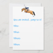 Equestrian Horse Jumper Invitation Kaart (Achterkant)