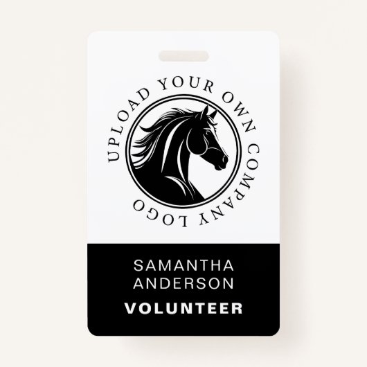 Equestrian Horse Logo Vrijwilliger Medewerker QR C Badge (Voorkant)