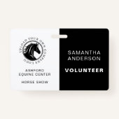 Equestrian Horse Logo Vrijwilliger Medewerker QR C Badge (Voorkant)