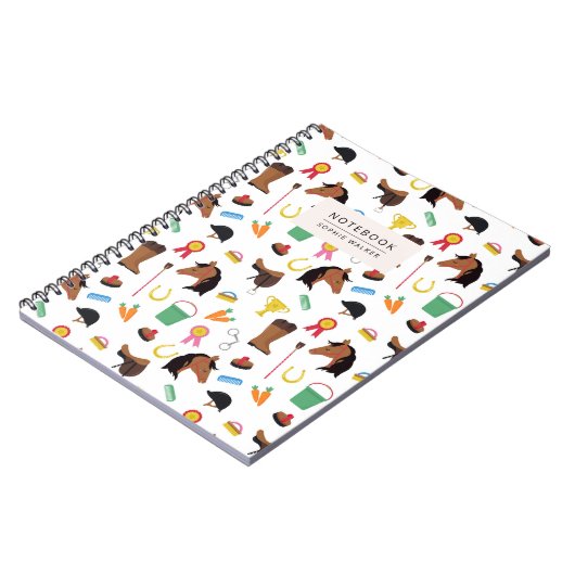Equestrian Horse Pattern Notebook Notitieboek (Linkerzijde)