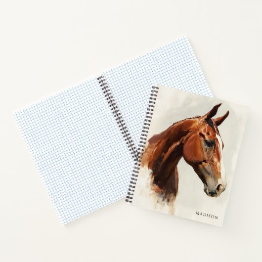 Equestrian Horse  Schilderij Custom Name Notitieboek (Binnen)