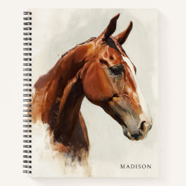 Equestrian Horse Schilderij Custom Name Notitieboek
