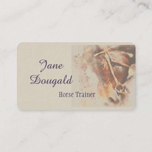Equestrian Horse Trainer Training Visitekaartje (Achterkant)