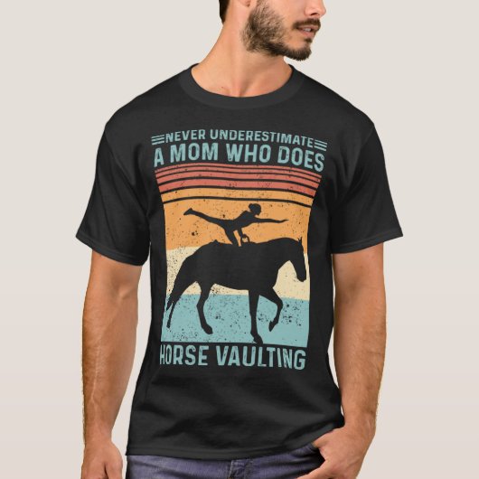 Equestrian Horse Vaulting Retro T-shirt (Voorkant)