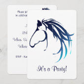Equestrian Horse Verjaardag Party Custom Uitnodige Kaart (Voorkant / Achterkant)