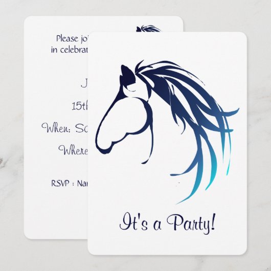 Equestrian Horse Verjaardag Party Custom Uitnodige Kaart (Voorkant / Achterkant)