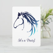 Equestrian Horse Verjaardag Party Custom Uitnodige Kaart (Staand voorkant)