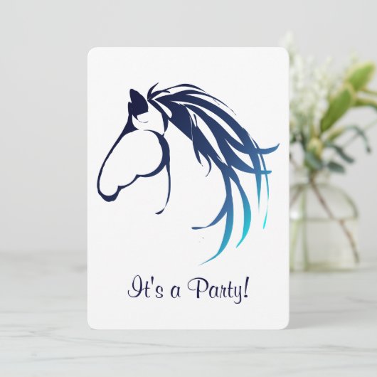 Equestrian Horse Verjaardag Party Custom Uitnodige Kaart (Staand voorkant)