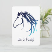 Equestrian Horse Verjaardag Party Custom Uitnodige Kaart (Staand voorkant)