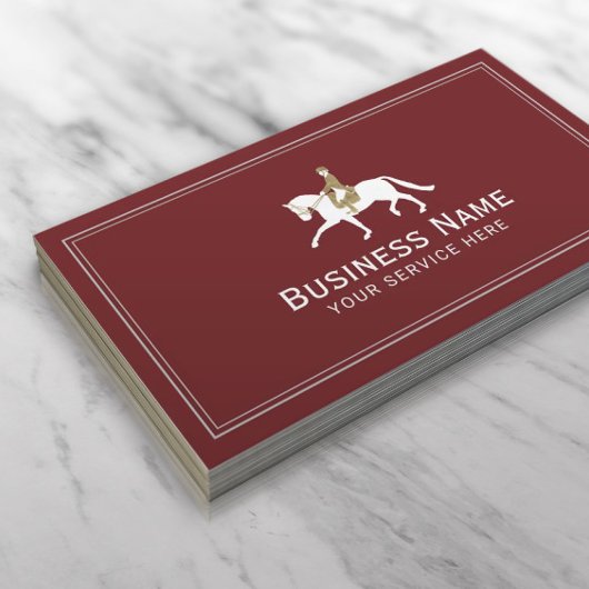Equestrian Horseback Riding Elegant Horse Red Visitekaartje