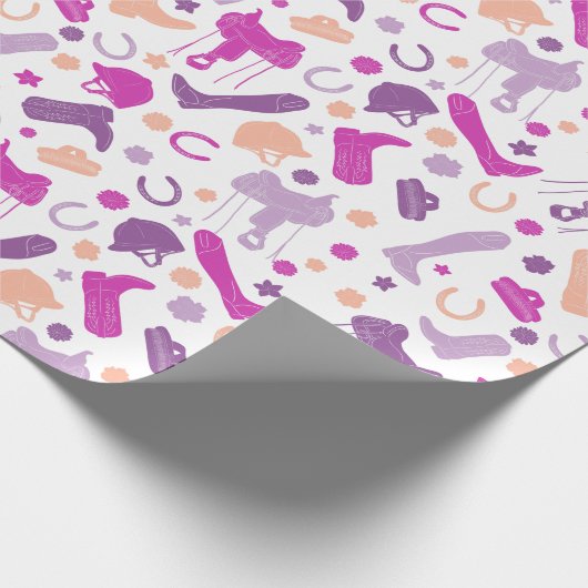 Equestrian Horseback Riding ThMED Patterned Cadeaupapier (Hoek)