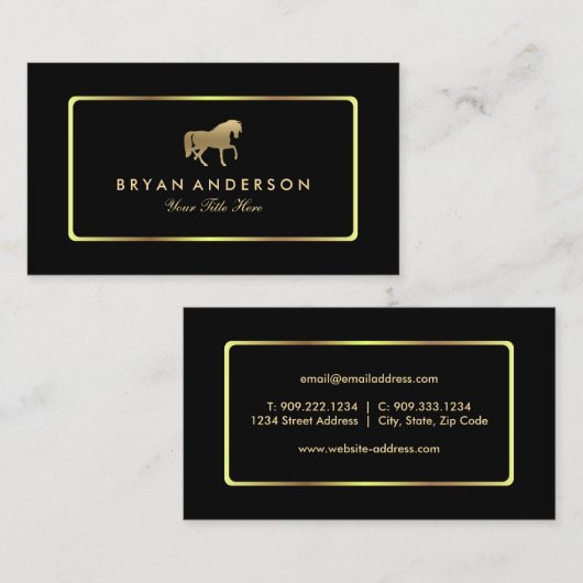 Equestrian Horseback Riding Visitekaartje (Voorkant / Achterkant)