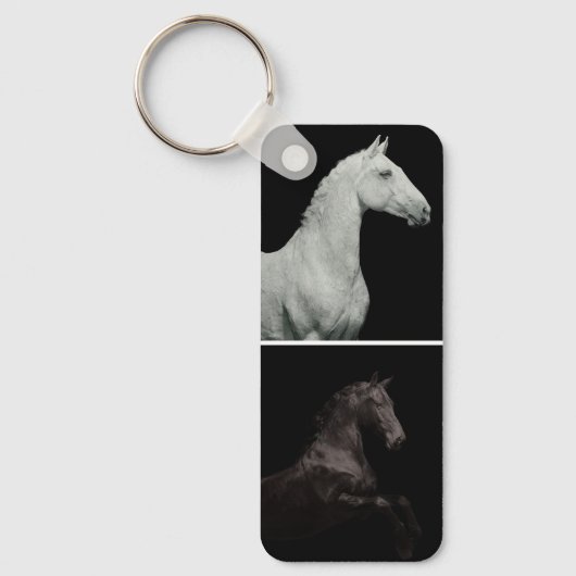 Equestrian Horses 2 Photo Collage Custom Text Sleutelhanger (Voorkant)