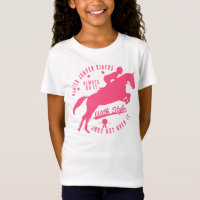 Equestrian Hunter Jumper Horse Tee Shirt Pink Logo