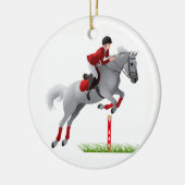 Equestrian Jumper Keramisch Ornament (Links)