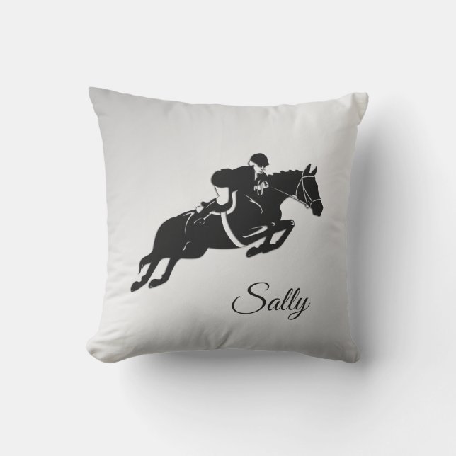 Equestrian Jumper met naam Buitenkussen (Voorkant)