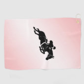 Equestrian Jumper Pink Golfhanddoek (Horizontaal)