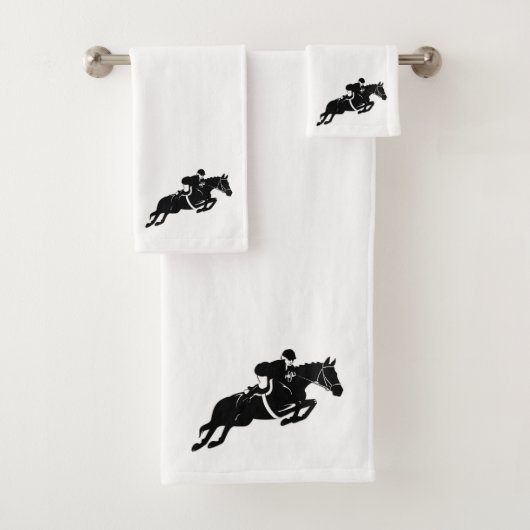 Equestrian Jumper White Bad Handdoek (Insitu)