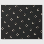 Equestrian Lucky Hoefijzer Zwart Cadeaupapier (Vlak)