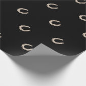 Equestrian Lucky Hoefijzer Zwart Cadeaupapier (Hoek)