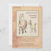 Equestrian Mare en Foal Baby shower Invitation Kaart (Achterkant)