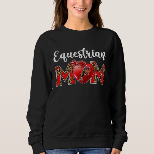 Equestrian Mom Leopard Game Day Mom Life Mother s Trui (Voorkant)
