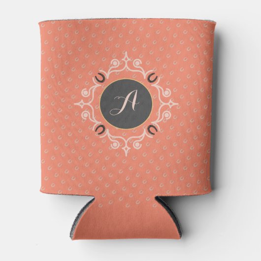 Equestrian Monogram Lucky Hoefijzer Blikjeskoeler (Voorkant)