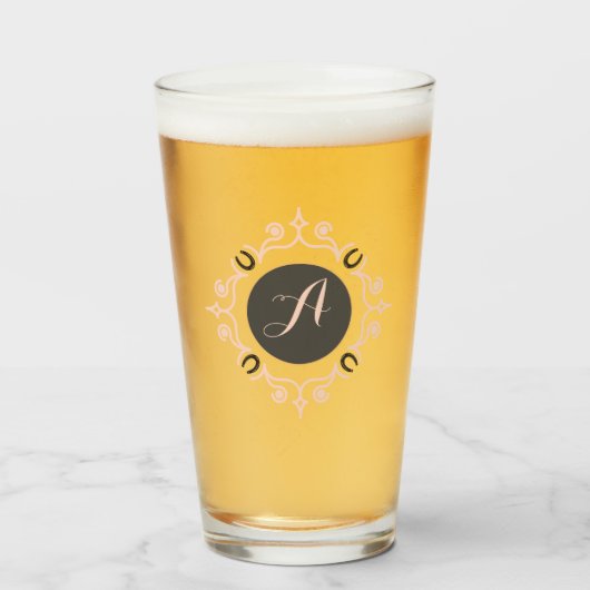 Equestrian Monogram Lucky Hoefijzer Glas (Voorkant gevuld)