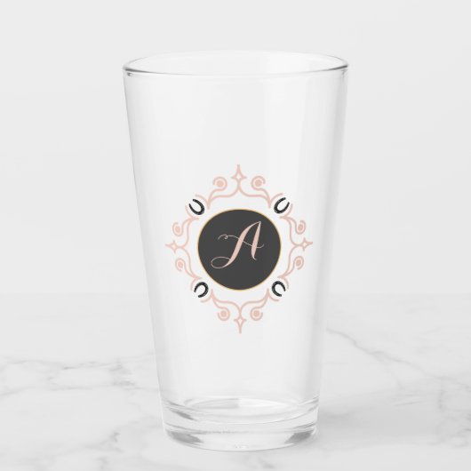 Equestrian Monogram Lucky Hoefijzer Glas (Voorkant)