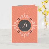 Equestrian Monogram Lucky Hoefijzer Kaart (Gele Bloem)