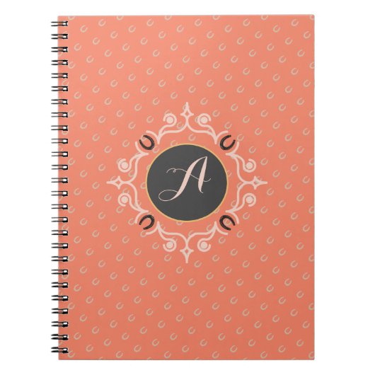 Equestrian Monogram Lucky Hoefijzer Notitieboek (Voorkant)