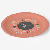 Equestrian Monogram Lucky Hoefijzer Papieren Bordje (Gekanteld)