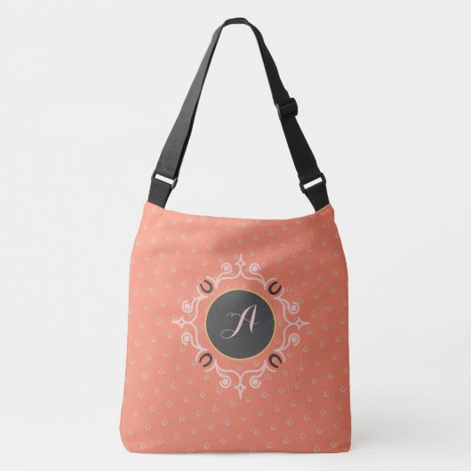 Equestrian Monogram Lucky Hoefijzer Pattern Crossbody Tas (Voorkant)