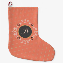 Equestrian Monogram Lucky Hoefijzer Pattern Grote Kerstsok