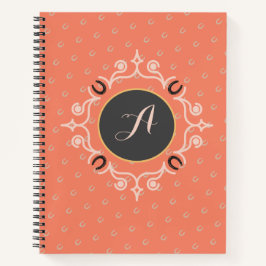 Equestrian Monogram Lucky Hoefijzer Pattern Notitieboek
