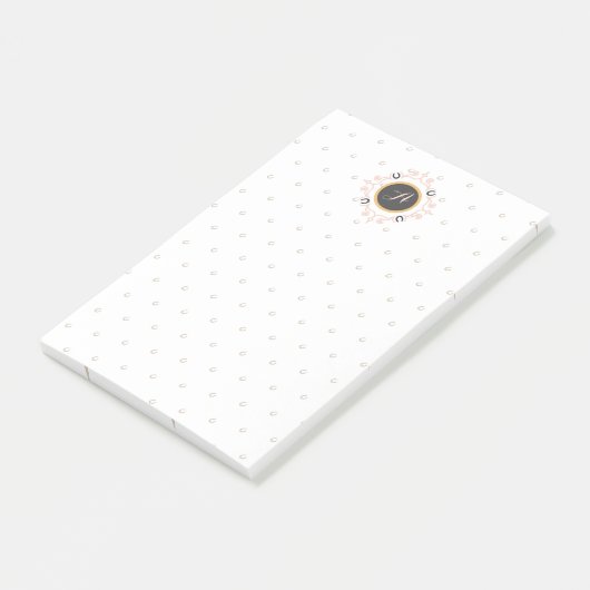 Equestrian Monogram Lucky Hoefijzer Pattern Post-it® Notes (Schuin)