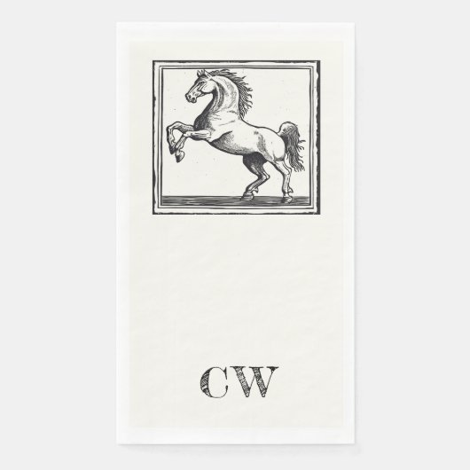 Equestrian Monogram  Paardenbad Servet (Voorkant)