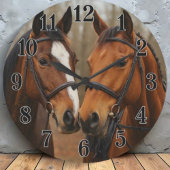 Equestrian pair of horses rustic countryside style grote klok