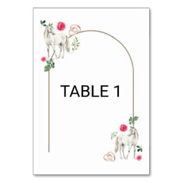 Equestrian Pink Floral Rustic Wedding Kaart