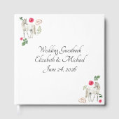 Equestrian Pink Floral Wedding Guest Book Gastenboek (Voorkant)