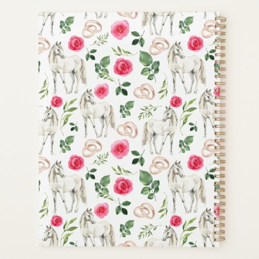 Equestrian Pink Floral Wedding Planner (Achterkant)