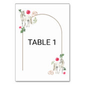 Equestrian Pink Floral Wedding Table Number Card Kaart (Achterkant)