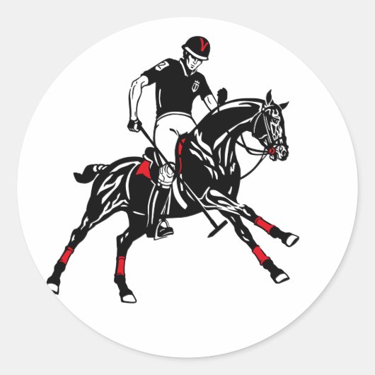 equestrian polo club sleutelhanger ronde sticker (Voorkant)