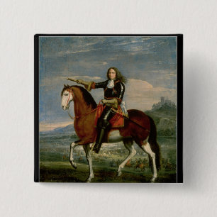 Equestrian Portrait Vierkante Button 5,1 Cm