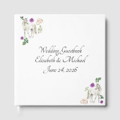 Equestrian Purple Floral Rustic Wedding  Gastenboek (Voorkant)
